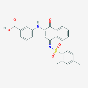 3-{[(4Z)-4-{[(2,4-dimethylphenyl)sulfonyl]imino}-1-oxo-1,4-dihydronaphthalen-2-yl]amino}benzoic acid