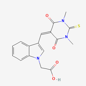 {3-[(1,3-dimethyl-4,6-dioxo-2-thioxotetrahydropyrimidin-5(2H)-ylidene)methyl]-1H-indol-1-yl}acetic acid