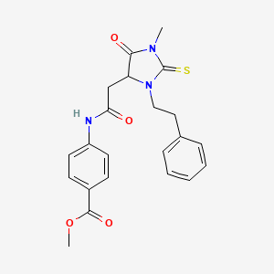 Methyl 4-({[1-methyl-5-oxo-3-(2-phenylethyl)-2-thioxoimidazolidin-4-yl]acetyl}amino)benzoate