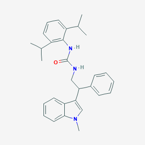 molecular formula C30H35N3O B116052 N-(2,6-Bis(1-methylethyl)phenyl)-N'-(2-(1-methyl-1H-indol-3-yl)-2-phenylethyl)urea CAS No. 145131-30-2
