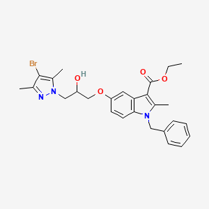 ethyl 1-benzyl-5-[3-(4-bromo-3,5-dimethyl-1H-pyrazol-1-yl)-2-hydroxypropoxy]-2-methyl-1H-indole-3-carboxylate