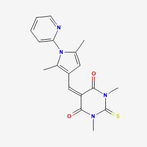 5-{[2,5-dimethyl-1-(pyridin-2-yl)-1H-pyrrol-3-yl]methylidene}-1,3-dimethyl-2-thioxodihydropyrimidine-4,6(1H,5H)-dione