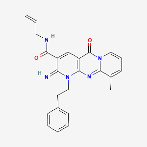 6-imino-11-methyl-2-oxo-7-(2-phenylethyl)-N-prop-2-enyl-1,7,9-triazatricyclo[8.4.0.03,8]tetradeca-3(8),4,9,11,13-pentaene-5-carboxamide