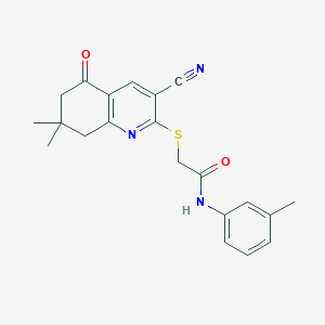 2-[(3-cyano-7,7-dimethyl-5-oxo-5,6,7,8-tetrahydroquinolin-2-yl)sulfanyl]-N-(3-methylphenyl)acetamide