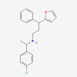 molecular formula C21H22ClNO B11605366 N-[1-(4-chlorophenyl)ethyl]-3-(furan-2-yl)-3-phenylpropan-1-amine 