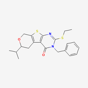 4-benzyl-5-ethylsulfanyl-12-propan-2-yl-11-oxa-8-thia-4,6-diazatricyclo[7.4.0.02,7]trideca-1(9),2(7),5-trien-3-one