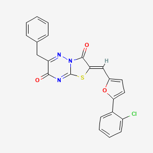 (2Z)-6-benzyl-2-{[5-(2-chlorophenyl)furan-2-yl]methylidene}-7H-[1,3]thiazolo[3,2-b][1,2,4]triazine-3,7(2H)-dione