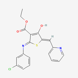 ethyl (5Z)-2-[(3-chlorophenyl)amino]-4-oxo-5-(pyridin-2-ylmethylidene)-4,5-dihydrothiophene-3-carboxylate