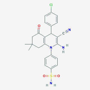 4-(2-Amino-4-(4-chlorophenyl)-3-cyano-7,7-dimethyl-5-oxo-5,6,7,8-tetrahydro-1(4H)-quinolinyl)benzenesulfonamide