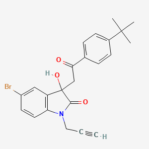 5-bromo-3-[2-(4-tert-butylphenyl)-2-oxoethyl]-3-hydroxy-1-(prop-2-yn-1-yl)-1,3-dihydro-2H-indol-2-one