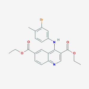 molecular formula C22H21BrN2O4 B11605610 Diethyl 4-(3-bromo-4-methylphenylamino)quinoline-3,6-dicarboxylate 