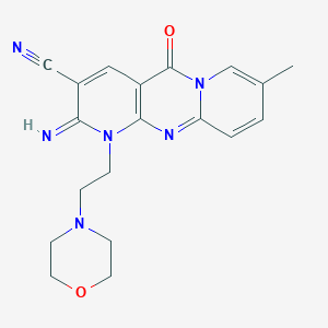 6-Imino-13-methyl-7-(2-morpholin-4-ylethyl)-2-oxo-1,7,9-triazatricyclo[8.4.0.03,8]tetradeca-3(8),4,9,11,13-pentaene-5-carbonitrile