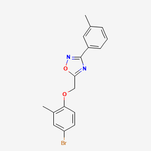 molecular formula C17H15BrN2O2 B11605675 5-[(4-Bromo-2-methylphenoxy)methyl]-3-(3-methylphenyl)-1,2,4-oxadiazole 