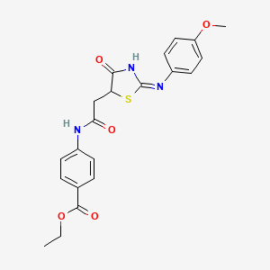 ethyl 4-[({(2E)-2-[(4-methoxyphenyl)imino]-4-oxo-1,3-thiazolidin-5-yl}acetyl)amino]benzoate