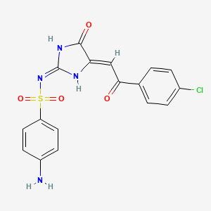 4-amino-N-{(2E,4Z)-4-[2-(4-chlorophenyl)-2-oxoethylidene]-5-oxoimidazolidin-2-ylidene}benzenesulfonamide