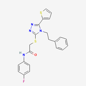 N-(4-fluorophenyl)-2-{[4-(2-phenylethyl)-5-(thiophen-2-yl)-4H-1,2,4-triazol-3-yl]sulfanyl}acetamide