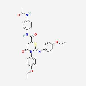 molecular formula C29H30N4O5S B11605732 (2Z)-N-[4-(acetylamino)phenyl]-3-(4-ethoxyphenyl)-2-[(4-ethoxyphenyl)imino]-4-oxo-1,3-thiazinane-6-carboxamide CAS No. 443321-77-5