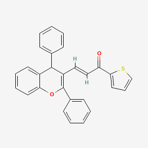 (2E)-3-(2,4-diphenyl-4H-chromen-3-yl)-1-(thiophen-2-yl)prop-2-en-1-one