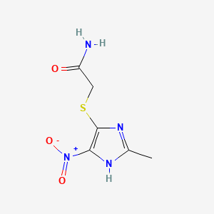 molecular formula C6H8N4O3S B11605775 Acetamide, 2-((2-methyl-4-nitro-1H-imidazol-5-yl)thio)- CAS No. 110578-98-8