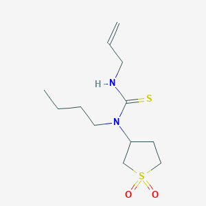 molecular formula C12H22N2O2S2 B11605811 3-{Butyl[(prop-2-enylamino)thioxomethyl]amino}thiolane-1,1-dione 