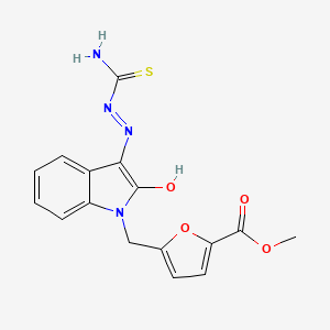 molecular formula C16H14N4O4S B11605888 methyl 5-[[(3Z)-3-(carbamothioylhydrazinylidene)-2-oxoindol-1-yl]methyl]furan-2-carboxylate 