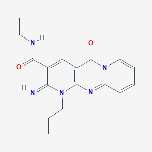 N-ethyl-6-imino-2-oxo-7-propyl-1,7,9-triazatricyclo[8.4.0.03,8]tetradeca-3(8),4,9,11,13-pentaene-5-carboxamide