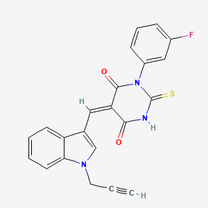 (5E)-1-(3-fluorophenyl)-5-{[1-(prop-2-yn-1-yl)-1H-indol-3-yl]methylidene}-2-thioxodihydropyrimidine-4,6(1H,5H)-dione