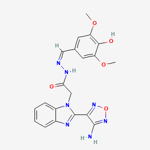 2-[2-(4-amino-1,2,5-oxadiazol-3-yl)-1H-benzimidazol-1-yl]-N'-[(Z)-(4-hydroxy-3,5-dimethoxyphenyl)methylidene]acetohydrazide