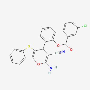 2-(2-amino-3-cyano-4H-[1]benzothieno[3,2-b]pyran-4-yl)phenyl 3-chlorobenzoate