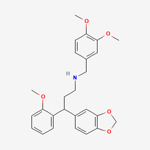 [3-(2H-1,3-Benzodioxol-5-YL)-3-(2-methoxyphenyl)propyl][(3,4-dimethoxyphenyl)methyl]amine