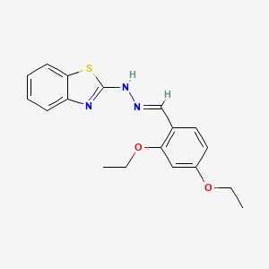 molecular formula C18H19N3O2S B11605978 2-[(2E)-2-(2,4-diethoxybenzylidene)hydrazinyl]-1,3-benzothiazole 