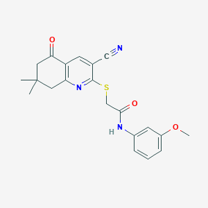 2-[(3-cyano-7,7-dimethyl-5-oxo-5,6,7,8-tetrahydroquinolin-2-yl)sulfanyl]-N-(3-methoxyphenyl)acetamide