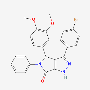 molecular formula C25H20BrN3O3 B11606015 3-(4-bromophenyl)-4-(3,4-dimethoxyphenyl)-5-phenyl-4,5-dihydropyrrolo[3,4-c]pyrazol-6(1H)-one 