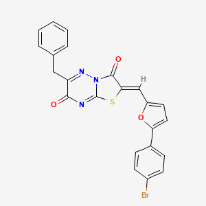 (2Z)-6-benzyl-2-{[5-(4-bromophenyl)furan-2-yl]methylidene}-7H-[1,3]thiazolo[3,2-b][1,2,4]triazine-3,7(2H)-dione