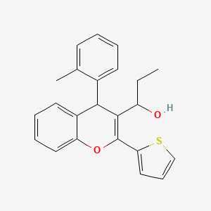 molecular formula C23H22O2S B11606095 1-[4-(2-methylphenyl)-2-(thiophen-2-yl)-4H-chromen-3-yl]propan-1-ol 