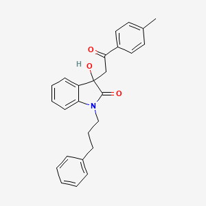 3-hydroxy-3-[2-(4-methylphenyl)-2-oxoethyl]-1-(3-phenylpropyl)-1,3-dihydro-2H-indol-2-one