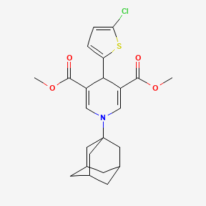 molecular formula C23H26ClNO4S B11606117 3,5-Dimethyl 1-(adamantan-1-YL)-4-(5-chlorothiophen-2-YL)-1,4-dihydropyridine-3,5-dicarboxylate 