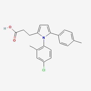 molecular formula C21H20ClNO2 B11606124 3-[1-(4-chloro-2-methylphenyl)-5-(4-methylphenyl)-1H-pyrrol-2-yl]propanoic acid 