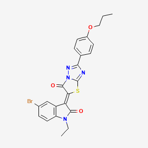 5-(5-Bromo-1-ethyl-2-oxoindolin-3-ylidene)-2-(4-propoxyphenyl)thiazolo[3,2-b][1,2,4]triazol-6(5H)-one