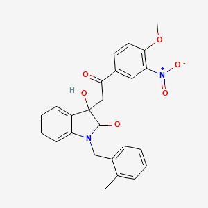 3-hydroxy-3-[2-(4-methoxy-3-nitrophenyl)-2-oxoethyl]-1-(2-methylbenzyl)-1,3-dihydro-2H-indol-2-one