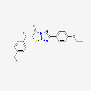 molecular formula C22H21N3O2S B11606169 (5Z)-2-(4-ethoxyphenyl)-5-[4-(propan-2-yl)benzylidene][1,3]thiazolo[3,2-b][1,2,4]triazol-6(5H)-one 