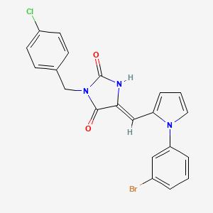 (5Z)-5-{[1-(3-bromophenyl)-1H-pyrrol-2-yl]methylidene}-3-(4-chlorobenzyl)imidazolidine-2,4-dione