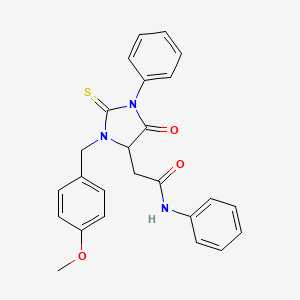 2-[3-(4-methoxybenzyl)-5-oxo-1-phenyl-2-thioxoimidazolidin-4-yl]-N-phenylacetamide