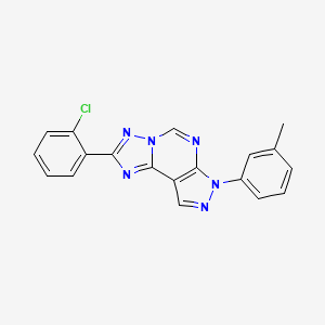 molecular formula C19H13ClN6 B11606210 2-(2-chlorophenyl)-7-(3-methylphenyl)-7H-pyrazolo[4,3-e][1,2,4]triazolo[1,5-c]pyrimidine 