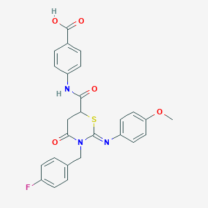 4-[({(2Z)-3-(4-fluorobenzyl)-2-[(4-methoxyphenyl)imino]-4-oxo-1,3-thiazinan-6-yl}carbonyl)amino]benzoic acid