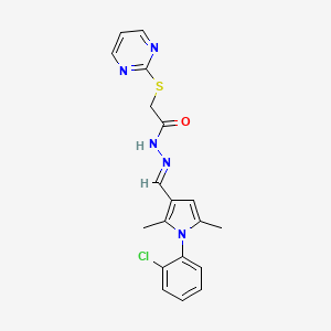 N'-[(E)-[1-(2-Chlorophenyl)-2,5-dimethyl-1H-pyrrol-3-YL]methylidene]-2-(pyrimidin-2-ylsulfanyl)acetohydrazide