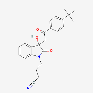 4-{3-[2-(4-tert-butylphenyl)-2-oxoethyl]-3-hydroxy-2-oxo-2,3-dihydro-1H-indol-1-yl}butanenitrile