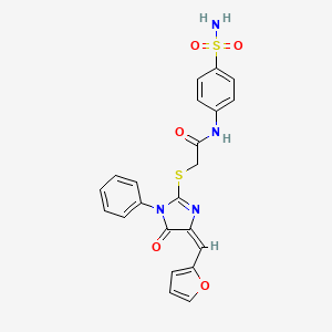 2-{[(4E)-4-(furan-2-ylmethylidene)-5-oxo-1-phenyl-4,5-dihydro-1H-imidazol-2-yl]sulfanyl}-N-(4-sulfamoylphenyl)acetamide