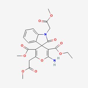 3'-Ethyl 5'-methyl 2'-amino-1,6'-bis(2-methoxy-2-oxoethyl)-2-oxo-1,2-dihydrospiro[indole-3,4'-pyran]-3',5'-dicarboxylate