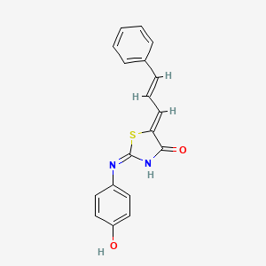 (5Z)-2-[(4-hydroxyphenyl)amino]-5-[(2E)-3-phenylprop-2-enylidene]-1,3-thiazol-4(5H)-one